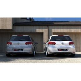 Maxton RAJOUT DU PARE-CHOCS ARRIÈRE VW GOLF VI AVEC 2 ECHAPPEMENT Gloss Black, VW-GO-6-RS2G Tuning.fr