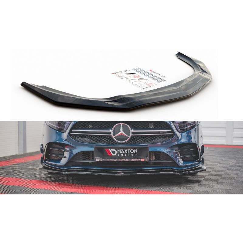 Maxton Lame Du Pare-Chocs Avant V.1 Mercedes A35 AMG Aero W177 Gloss Black, ME-A-177-35-FD1G Tuning.fr