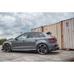 Maxton Sport Durabilité Lame Du Pare Chocs Arriere + Flaps Audi RS3 8V Sportback Black + Gloss Flaps, AURS38VCNC-RSD1B+RSF1G Tun