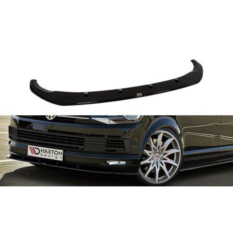 Maxton VOLKSWAGEN T6 LAME DU PARE-CHOCS AVANT v.1 Gloss Black, VW-T6-FD1G Tuning.fr