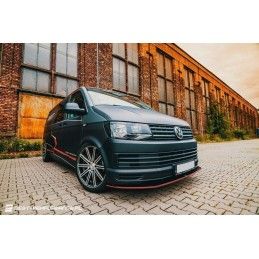 Maxton VOLKSWAGEN T6 LAME DU PARE-CHOCS AVANT v.1 Gloss Black, VW-T6-FD1G Tuning.fr